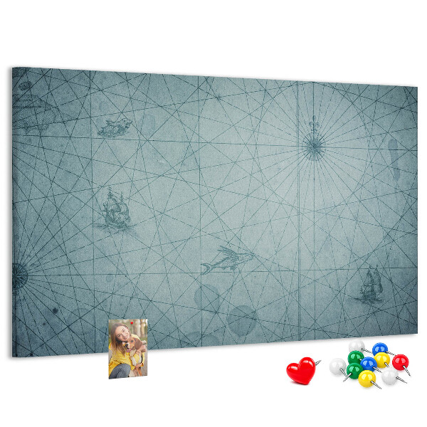 Cork memo board Vintage Map