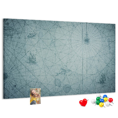 Cork memo board Vintage Map