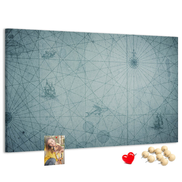 Cork memo board Vintage Map