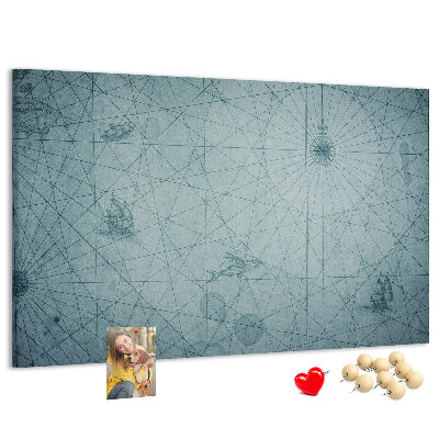 Cork memo board Vintage Map