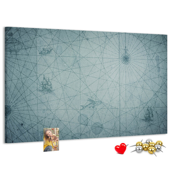 Cork memo board Vintage Map