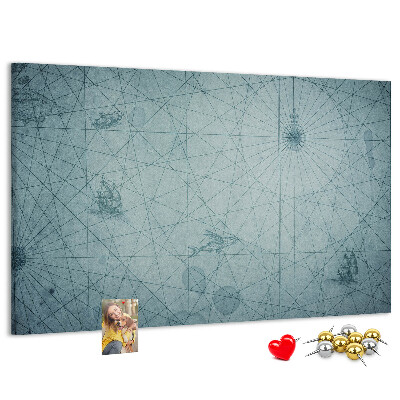 Cork memo board Vintage Map