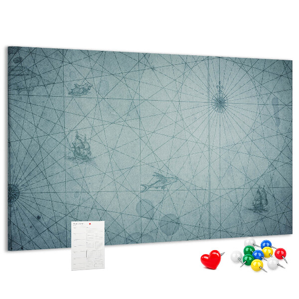 Cork memo board Vintage Map