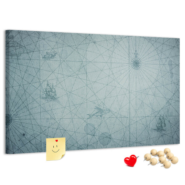 Cork memo board Vintage Map