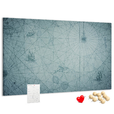 Cork memo board Vintage Map