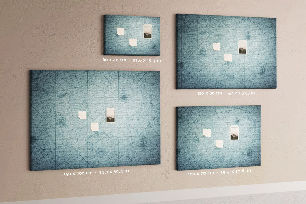 Cork memo board Vintage Map