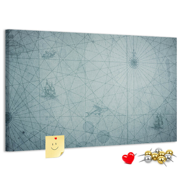 Cork memo board Vintage Map
