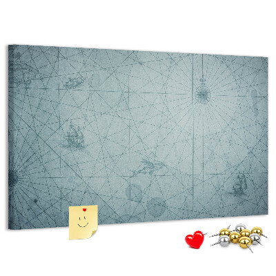 Cork memo board Vintage Map