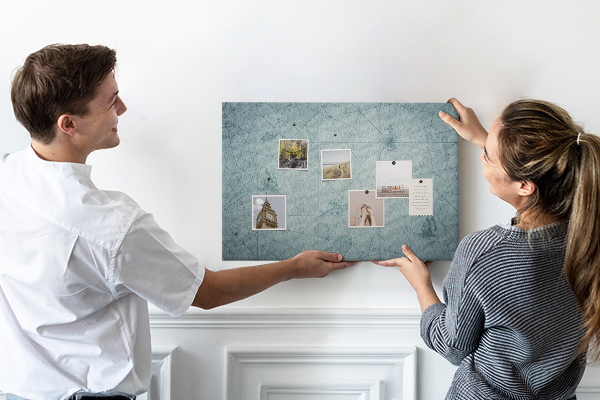 Cork memo board Vintage Map