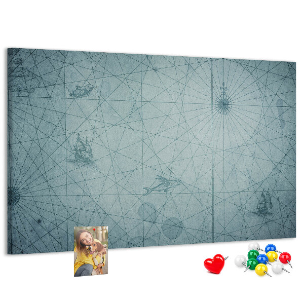Cork memo board Vintage Map