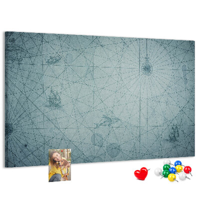 Cork memo board Vintage Map