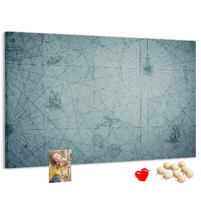 Cork memo board Vintage Map