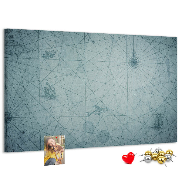 Cork memo board Vintage Map