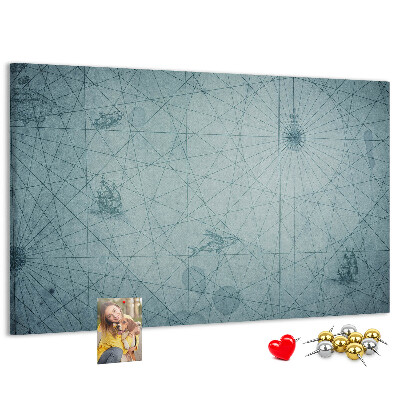 Cork memo board Vintage Map