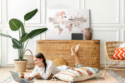 Cork board Detailed world map
