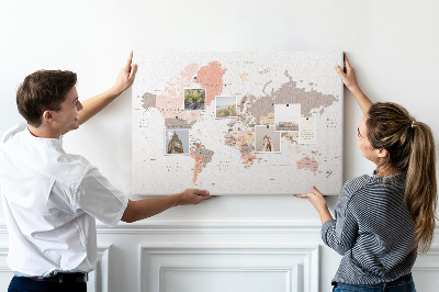 Cork board Detailed world map