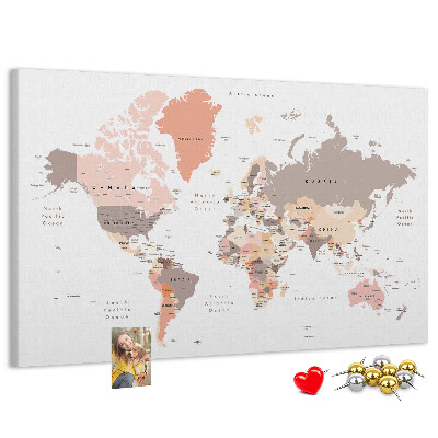 Cork board Detailed world map