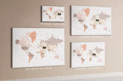 Cork board Detailed world map