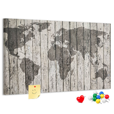 Cork display board Wooden board world map