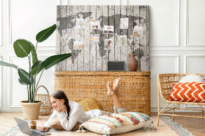 Cork display board Wooden board world map