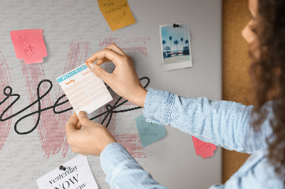 Cork memo board Love yourself lettering