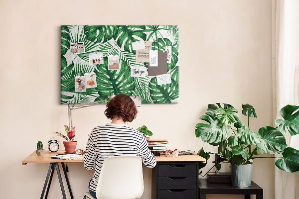 Cork board Monstera leaves