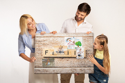 Cork display board Family lettering