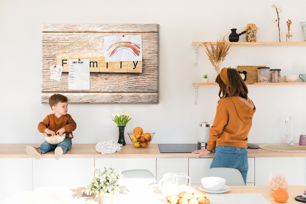 Cork display board Family lettering