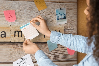 Cork display board Family lettering