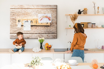 Cork display board Family lettering