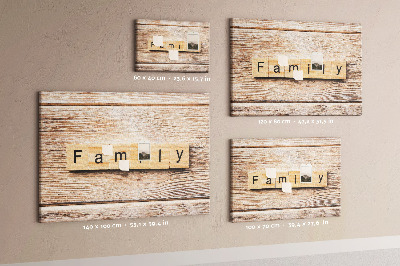 Cork display board Family lettering