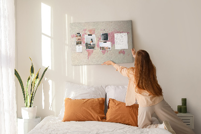 Cork display board Watercolor world map