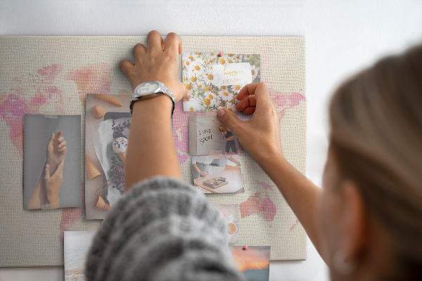 Cork display board Watercolor world map