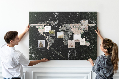 Cork board Dollar world map