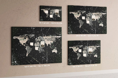 Cork board Dollar world map