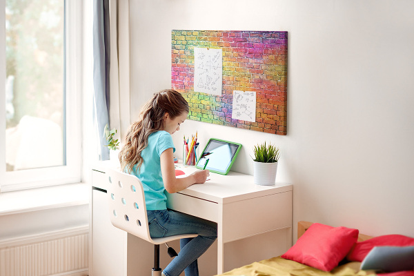 Cork display board Painted wall