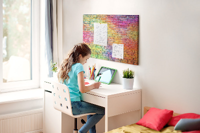 Cork display board Painted wall