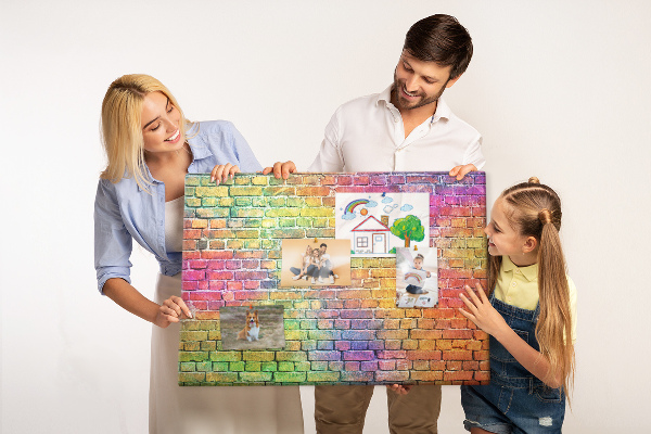 Cork display board Painted wall