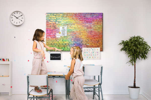 Cork display board Painted wall