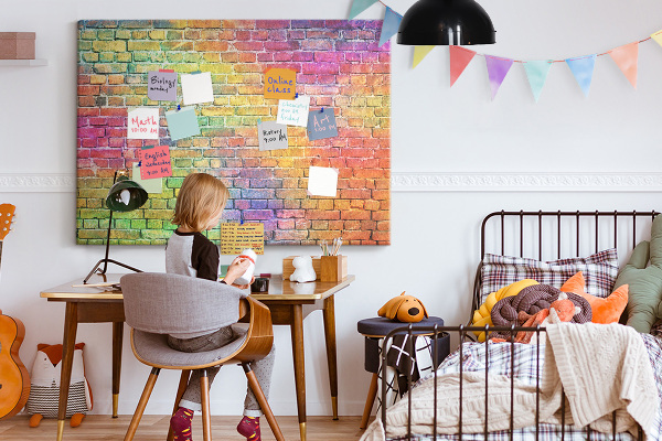 Cork display board Painted wall