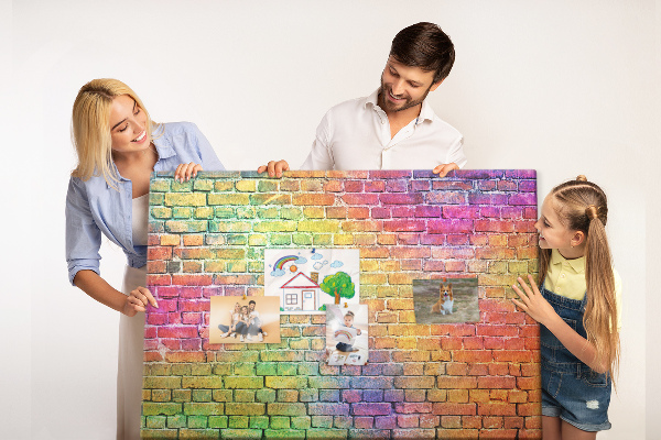 Cork display board Painted wall