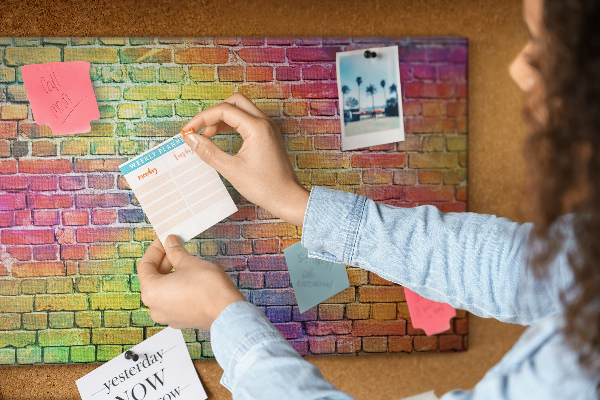 Cork display board Painted wall