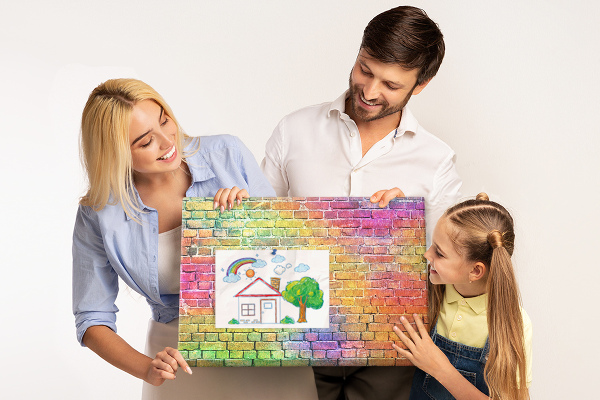 Cork display board Painted wall