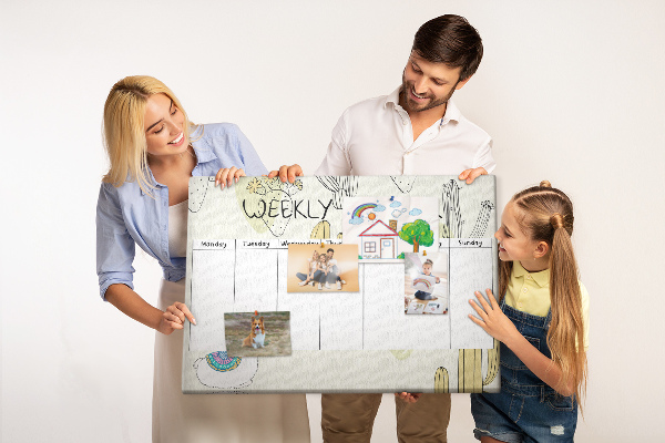 Cork memo board Cactus weekly planner