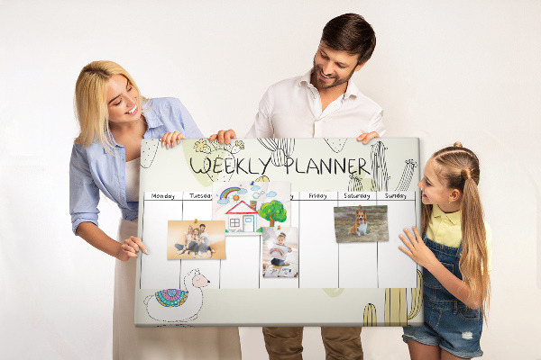 Cork memo board Cactus weekly planner