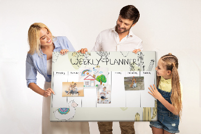 Cork memo board Cactus weekly planner