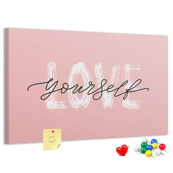 with love yourself lettering