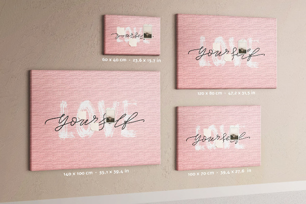 Cork display board Love yourself lettering