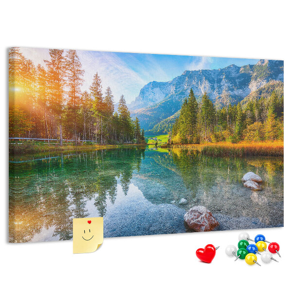 Cork memo board River mountains landscape