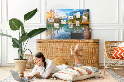 Cork memo board River mountains landscape